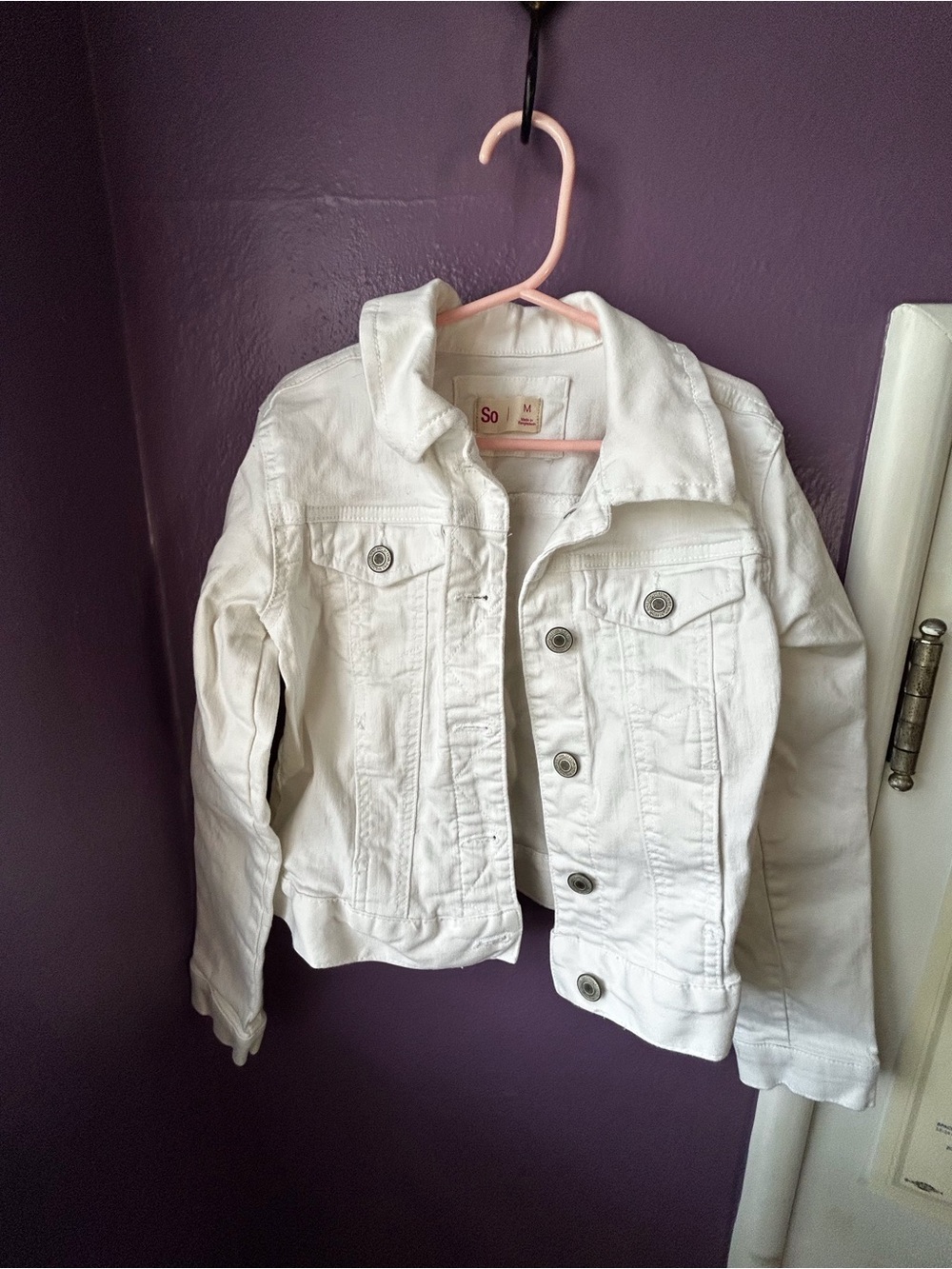 SO White Denim Jean Jacket - Button-Front